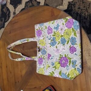 Vera Bradley Retired Watercolor Floral Toggle Tote Shoulder Bag